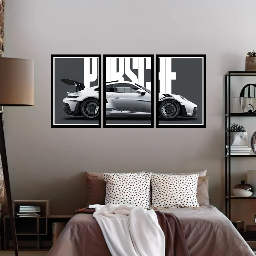 Djane Studio GT3 RS Wall Frame Set | Premium Wall Art for Living Room, Bedroom, Office & Gaming Room | Modern Home Décor | Pack of 3 | Size 15x10 Inch
